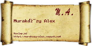 Muraközy Alex névjegykártya